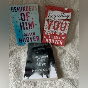 3 books. Brand New. 2 Colleen Hoover. 1 Jessica Knoll.